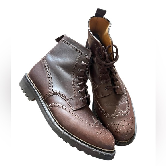 Prada Commando Lace Up Wing Tip Boots, size 10.5 - Picture 1 of 12